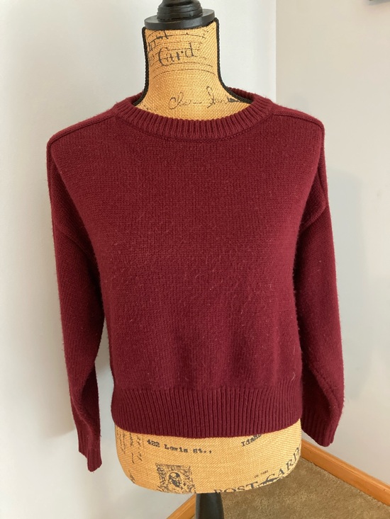 Elodie Sweaters - Elodie Scoop Neck Ribbed Sweater Women Size Small Burgundy